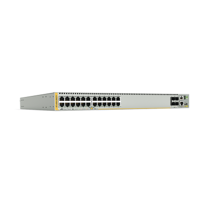 [AT-X930-28GTX-901] Switch Stackeable Capa 3, 24 puertos 10/100/1000 Mbps + 4 puertos SFP+ 10 G y dos bahías hotswap PSU, Versión Federal