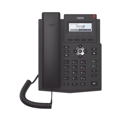 [X1SP] Teléfono IP empresarial para 2 lineas SIP con pantalla LCD, Códec Opus, conferencia de 3 vías, PoE.