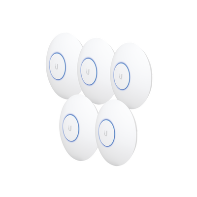 [UAP-AC-HD-5] Paquete de 5 Access Point UniFi HD 802.11ac Wave 2 MU-MIMO 4X4 para alta densidad de usuarios, hasta 500 usuarios WiFi (Sin PoE´s)