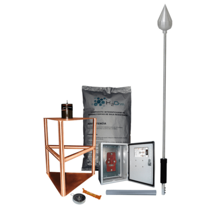 [KDA-03-INOX] Kit de Pararrayo con Punta de Acero inoxidable, con Diámetro de Protección de 200 metros.