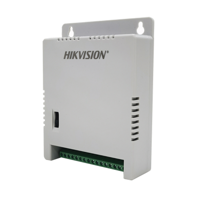 [DS-2FA1205-C8/K] Fuente de Poder Regulada 12 Vcc / 13.5 Vcc / 15 Vcc para 8 Cámaras / 1 Amp por Salida / Voltaje de Entrada 90 - 130 VCA / Filtro de Ruido para Cámaras 4K / Modo para Largas Distancias