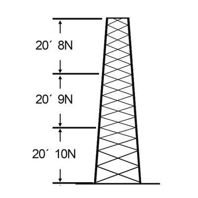 [SSV-18M-108] Torre especial Autosoportada Robusta de 18 m. Linea SSV HEAVY DUTY (Sec. 8 - 10)
