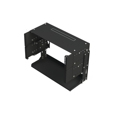 [LP-REP-1205-CH] Rack Abierto de montaje en Pared, de 19in, 5 Unidades de rack, Profundidad Ajustable (8" a 12") con Charola de Uso Múltiple.