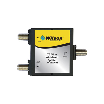 [859-993] Divisor de potencia (Splitter) en 75 Ohm, de dos vías para 700-2700 MHz.