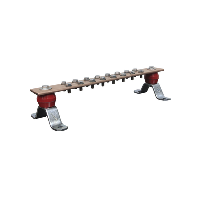 [TG-BPS-240] Barra de Unión de Cobre de 16 Contactos 2" x 15-1/4" x 1/4" (50.8 x 387.35 x 6.35 mm)