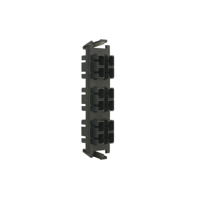 [RIC-F-SC12-01-C] Placa acopladora de Fibra Óptica Quick-Pack, Con 6 Conectores SC Duplex (12 Fibras), Negro