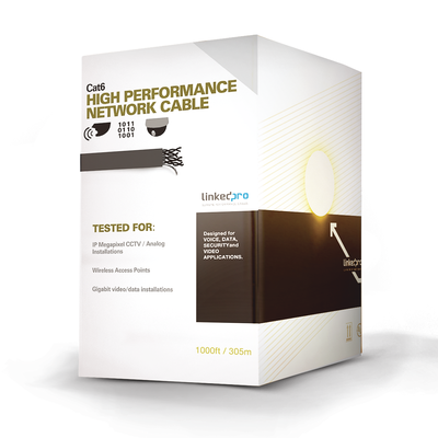 [PRO-CAT-6A] Bobina de cable U/UTP Cat6A de 305 mts, Color Azul, CM, soporta 10G-BaseT para transmisión de frecuencias de hasta 500MHz, UL