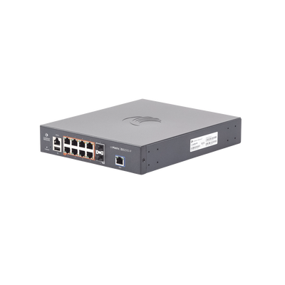 [MX-EX2010PXA-U] Switch cnMatrix EX2010-P capa 3 de 10 puertos(8 PoE Gigabit 802.3af/at, 2 SFP, 1 consola, 1 MNGMT, 1 USB)  administración desde la Nube (MX-EX2010PXA-U)