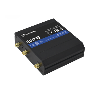 [RUT240] Router LTE, Slot para SIM, 2 puertos Ethernet 10/100 Mbps, Wi-Fi 2.4 GHz, Interfaz Amigable, Bandas B1, B2, B3, B4, B5, B7, B8, B28