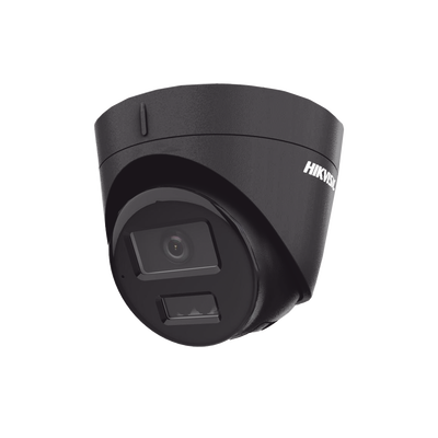 [DS-2CD1343G2-LIUF/BLACK] [Dual Light] Turret IP 4 Megapixel / Color Negro /  Lente 2.8 mm / 30 mts IR + 30 mts Luz Blanca / Micrófono Integrado / ACUSENSE Lite / Exterior IP67 / H.265 / PoE / ONVIF / Micro SD