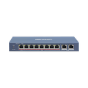 Switch PoE+ / No Administrable / 7 Puertos 10/100 Mbps 802.3 af/at (30 W) / 1 Puerto 10/100 Mbps Hi-PoE (90 W)  / 2 Puertos 1000 Mbps Uplink / Modo Extendido hasta 300 Metros / 110 Watts