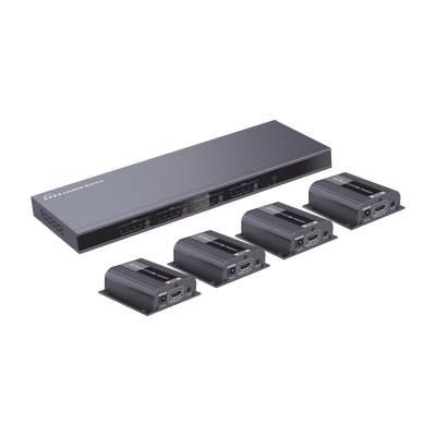 [TT744] MATRICIAL Y EXTENSOR DE VIDEO HDMI 4 x 4 / 4 Entradas HDMI / 4 Salidas HDMI Loop / 4 Salidas RJ45 para Extender la señal 40 metros por salida  /  1080 @ 60Hz / Conmutación por RS232, Control Remoto o Ethernet.