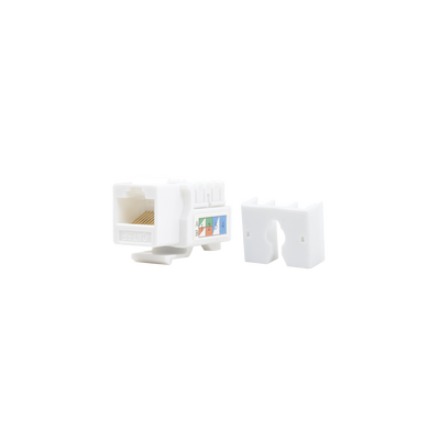 [LP-KJ-505-WH] Módulo Jack Keystone Cat5e con terminación 110 (Punchdown) para faceplate - Color Blanco