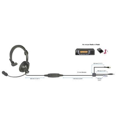 [HLPSNLM43] Diadema ligera acolchonada para radios móviles Motorola APX4500, XLT1500