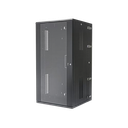 Gabinete PanZone de Montaje en Pared, de 19in, Puerta con Ventana de Seguridad, 26 UR, 635mm de Profundidad, Color Negro