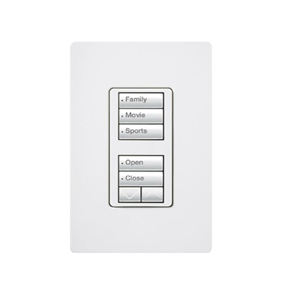 [RRD-W1-RLD-WH] Teclado seetouch 5 botones, 2 botones subir/bajar, programe escenas diferentes en cada botón.