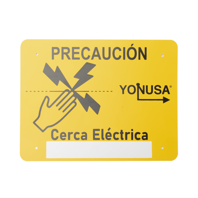 [SYSLETV2] Letrero de PRECAUCION para cercas electrificadas (21.8 x 17 cm)