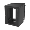 Gabinete Abatible de Pared (Con Marco Trasero) con Rack 19" de 16 Unidades. Ventana de Cristal Templado.