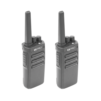[TX500DUO] Par de radios TX500 VHF 136-174 MHz con 5 watts de potencia, 16 Canales Preconfigurados.