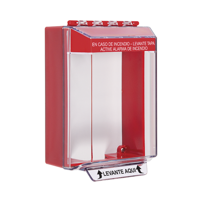 [STI-14210FR-ES] Cubierta Universal De Montaje Superficial, Con Espaciador 1.46", Serie Universal Stopper® Texto De Incendio En Español