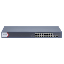 Switch Gigabit PoE+ / Monitoreable / 16 Puertos 1000 Mbps PoE+ / 1 Puerto 1000 Mbps de Uplink / 1 Puerto SFP /  Configuración Nube desde Hik-PartnerPro / Modo Extendido hasta 300 Metros / 130 Watts
