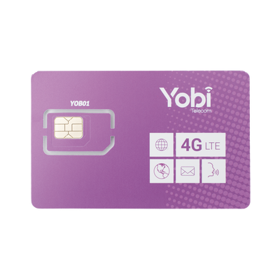 SIM Yobi para dispositivos móviles 3G/4G con recarga de 1GB cada mes durante 1 año de servicio (solo datos)