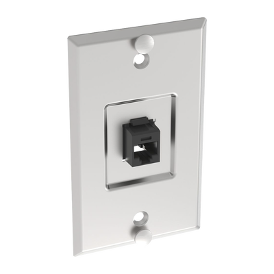 [KWP6PY] Placa de Pared Telefónica, Salida de 1 Puerto Keystone, Con Jack Cat6 Estilo 110 de Impacto, de Acero Inoxidable