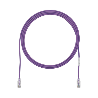 [UTP28SP15VL] Cable de Parcheo TX6, UTP Cat6, Diámetro Reducido (28AWG), Color Violeta, 4.57 Metros (15 Pies)