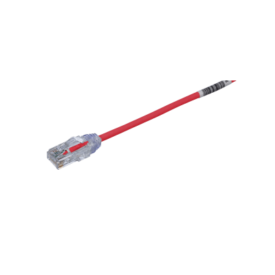 [UTP28SP25RD] Cable de Parcheo TX6, UTP Cat6, Diámetro Reducido (28AWG), Color Rojo, 7.62 Metros (25 Pies)