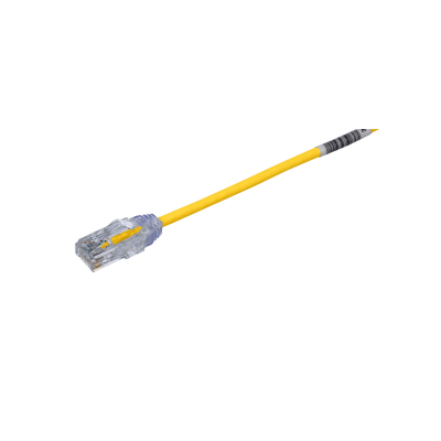 [UTP28SP25YL] Cable de Parcheo TX6, UTP Cat6, Diámetro Reducido (28AWG), Color Amarillo, 7.62 Metros (25 Pies)