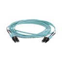 Jumper de Fibra Optica Multimodo 50/125 OM4, LC-LC Duplex, OFNR (Riser), Color Aqua, 3 Metros (9.84 Pies)