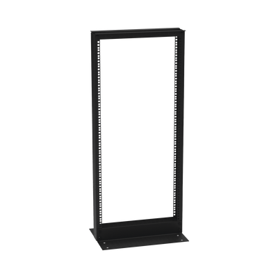 [EI-RL-5524-DR] Rack de 2 Postes (Doble Perforación), Estándar 19", 24 Unidades, Fabricado en Acero, Base "L" para Anclar a Piso.