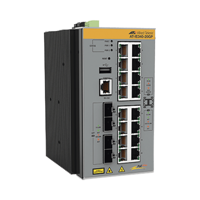 [AT-IE340-20GP-80] Switch Industrial Administrable Capa 3 de 16 x 10/100/1000 Mbps + 4 Puertos SFP, 240 W.
