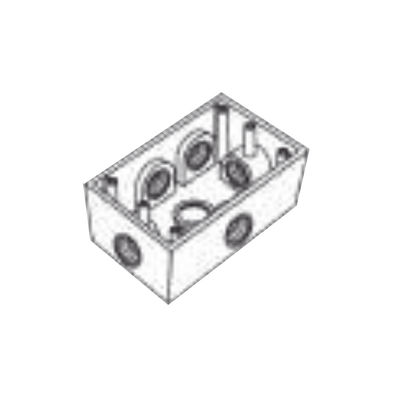 [RR-0289] Caja Condulet FS de 1/2" (12.7 mm) con seis bocas a prueba de intemperie.
