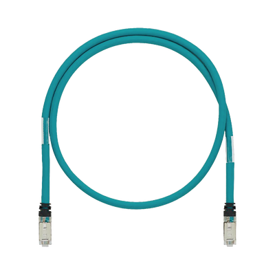 Patch Cord Cat5e de Grado Industrial 600V, Blindado SF/UTP, Calibre 24 AWG, Color Aqua, 2 Metros (6.56 Pies)