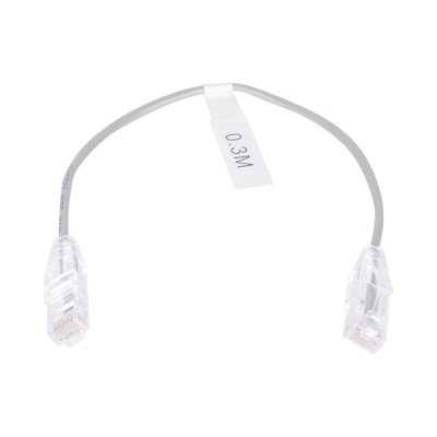[LP-UT6-030-GY28] Cable de Parcheo Slim UTP Cat6 - 30 cm (11.81 Pulgadas) Gris Diámetro Reducido (28 AWG)