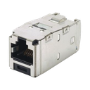 Conector Jack RJ45 Blindado, Estilo TG, Mini-Com, Categoría 6A, de 8 Posiciones y 8 Cables, Color Negro