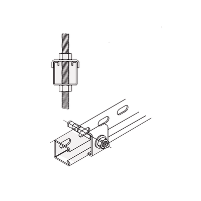 [ANC-HA06] Tope Unicanal  "U" para Tornillo de  3/8" ( 9.5 mm ).