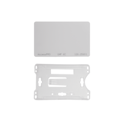 [ACCESS-CARD-EPC-K] Kit de  Tag UHF tipo Tarjeta para lectoras de largo alcance 900 MHZ / EPC GEN 2 / ISO 18000 6C / No imprimible / Incluye porta tarjeta