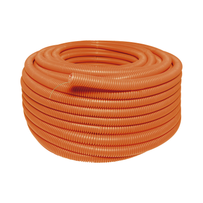[SYS-136850] Manguera Poliducto Corrugado Flexible Naranja Reforzado de 1/2" x 100 m Para Instalaciones Eléctricas /Polietileno Alta Densidad HDPE/ Sin guía /Resistente a Intemperie.