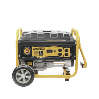 [EPGEN3000] Generador a Gasolina / Planta de Emergencia 3kW (7HP), 110Vca, Encendido de Jalón, Jaula con Ruedas para Fácil Traslado