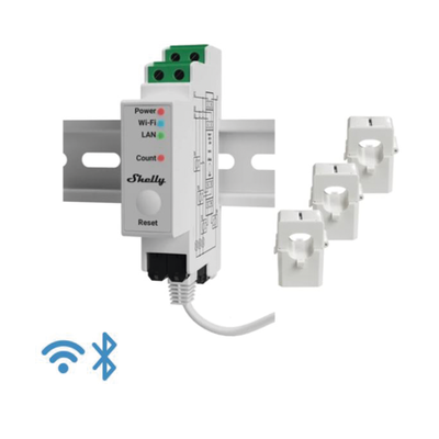 [SHELLYPRO3EM] Medidor Trifásico de Corriente Alterna / WIFI / industrial y residencial / Nube P2P