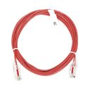 Cable de Parcheo Slim UTP Cat6 - 3 Metros (9.84 Pies) Rojo Diámetro Reducido (28 AWG)