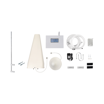 [EP-TB4G-CMLP] Kit Amplificador de Señal Celular TRIPLE banda de frecuencia. Incluye Mástil. Mejora las llamadas convencionales y VoLTE / Soporta los datos de las tecnologías 2G, 3G y 4G de TELCEL, AT&T y MOVISTAR / Cubre hasta 2 espacios...