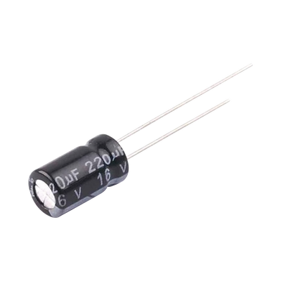 [CE220/16V] Capacitor Electrolítico en Aluminio, Radial de 220 µFd, 16 Vcc, 105 °C, 6.3 x 11 mm.