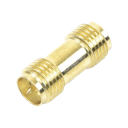 Adaptador Barril de SMA Hembra Inverso a SMA Hembra Inverso, Oro/ Oro/ Teflón,