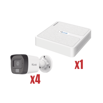 [KIP2MP/4B] Kit IP 4Megapixel / NVR de 4 Canales con 4 Puertos PoE / 4 Cámaras IP Dual light con microfono