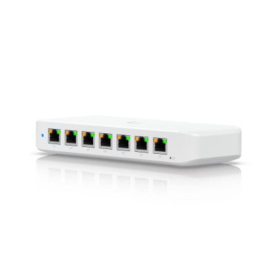 [USW-ULTRA-210W] USW Ultra 210W Switch de 8 Puertos GbE (7 Puertos PoE+ y 1 Puerto Entrada PoE++) con Opciones de Montaje Versátiles