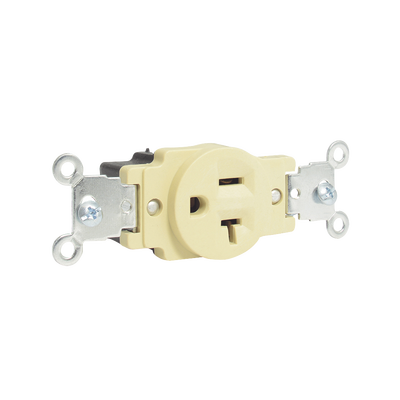 [SYS-136402] Contacto Sencillo /15 A 125V / Tapa Marfil /Base negra/ No Nema.