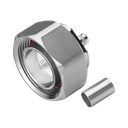 Conector DIN 7-16 Macho de Pin Cautivo, Anillo Plegable para Cable RG-8/X, LMR-240, Bronce Blanco/ Plata/ Teflón.â€‹